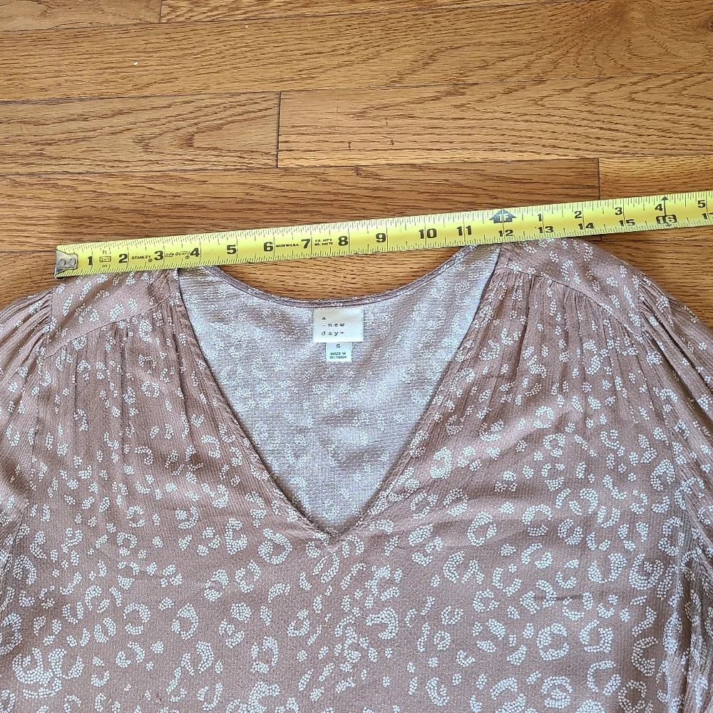 Floral Neutral Brown Long Sleeve Dress S/M